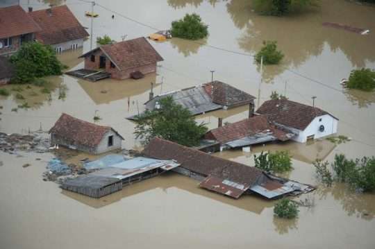 Zupanja, 18.05.2014 - Pogled iz zraka na katastrofalne i nezapamcene poplave na podrucju istocne Slavonije